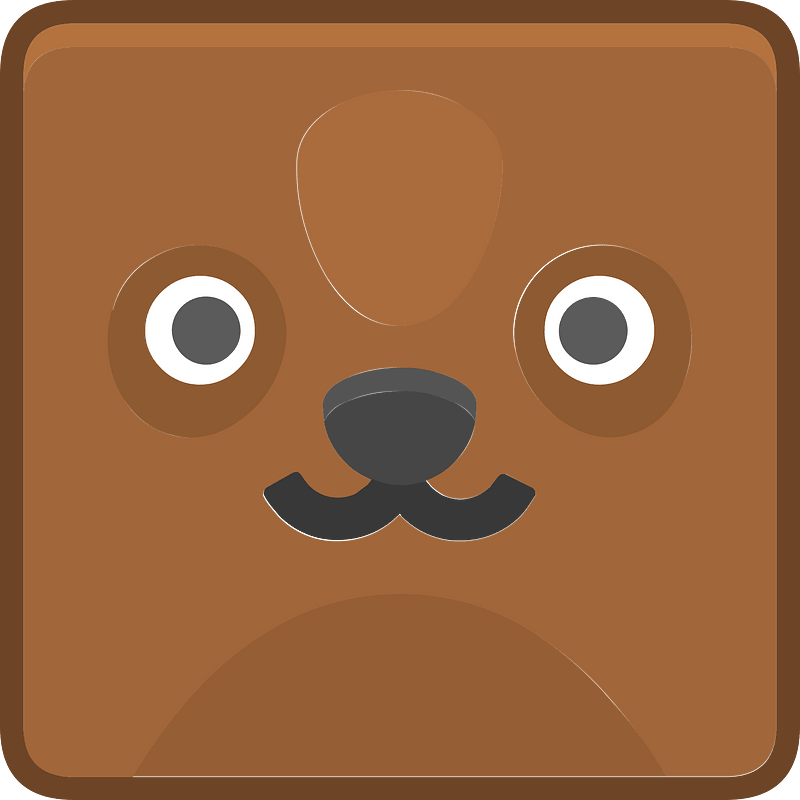 Square animal outlined face 6-23 bear