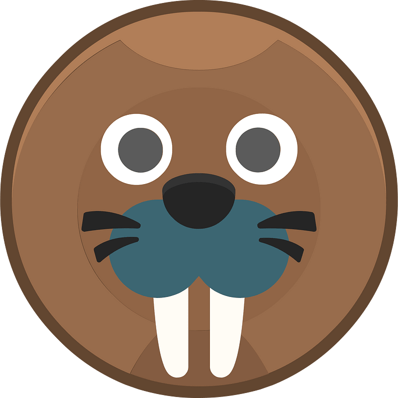 Round animal outlined face 3-24 beaver
