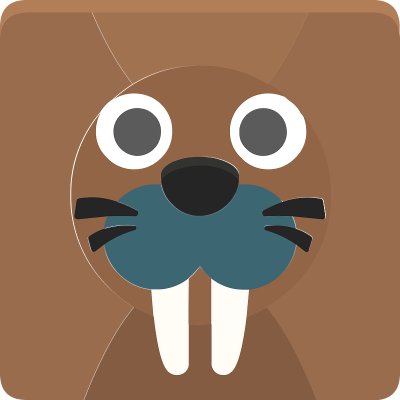 Square animal face 5-24 beaver