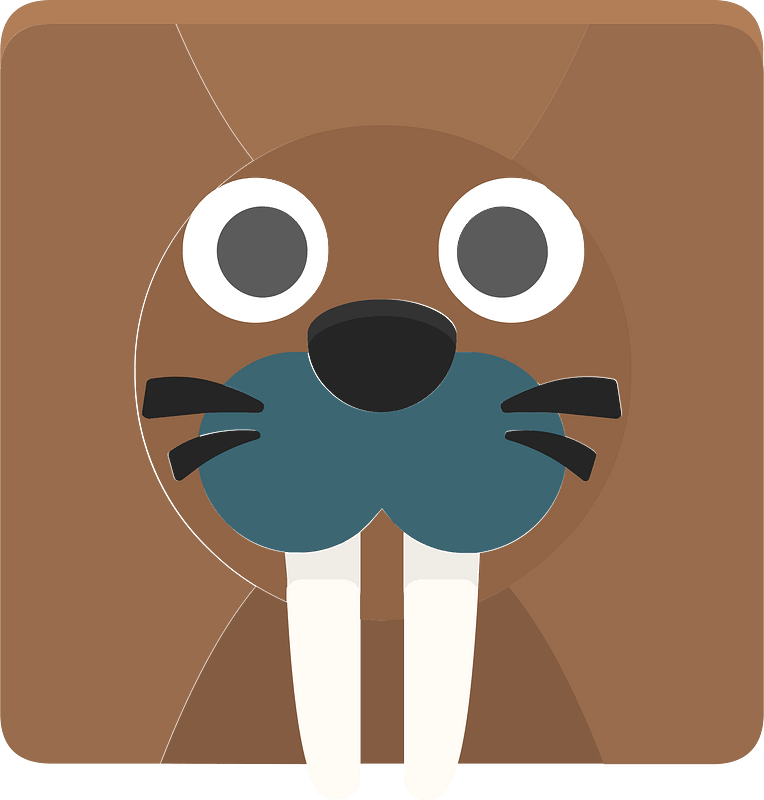 Square animal face 7-24 beaver