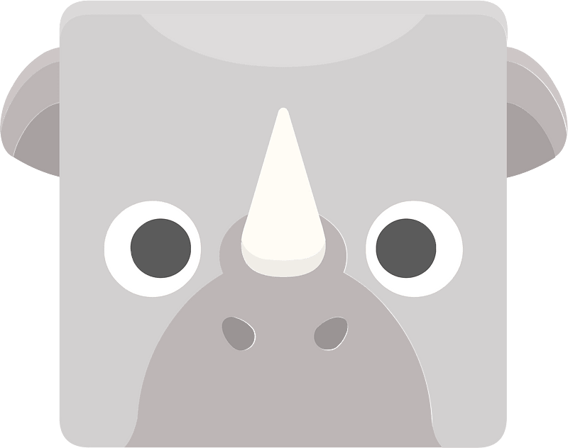 Square animal face 7-25 rhinoceros