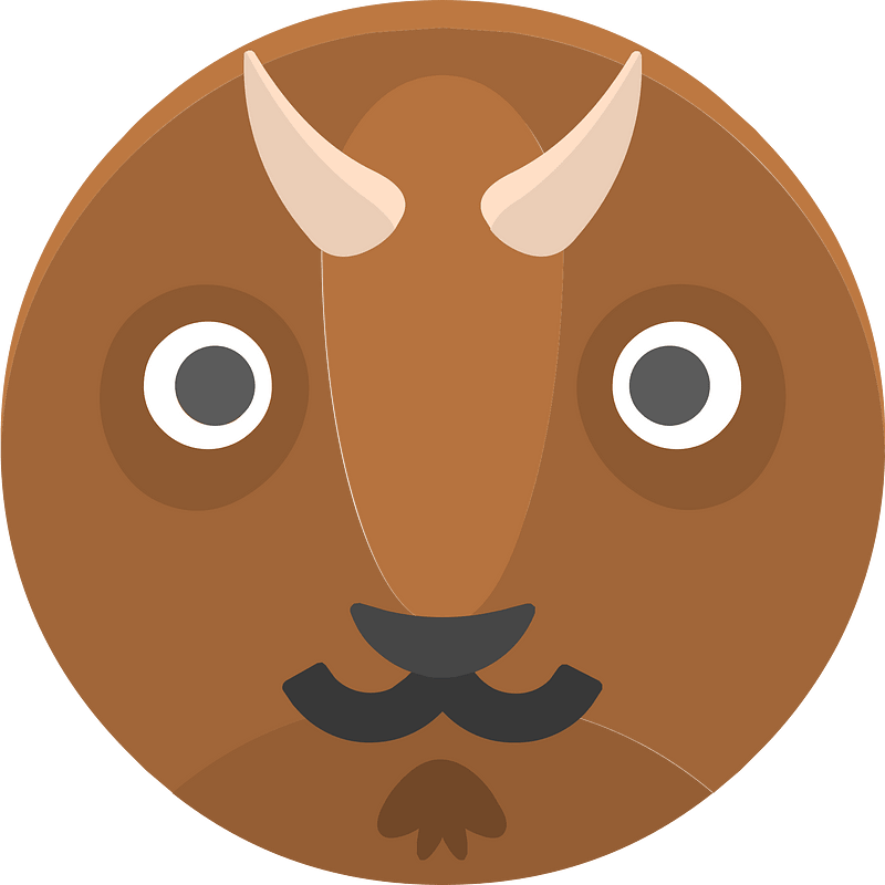 Round animal face 1-26 goat