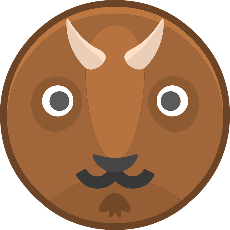 Round animal outlined face 3-26 goat
