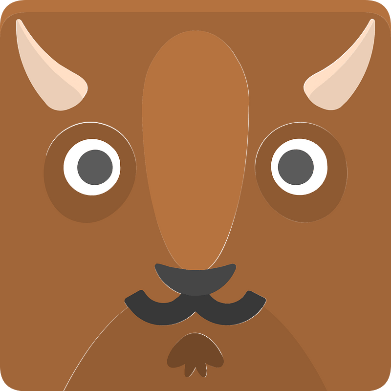 Square animal face 5-26 goat