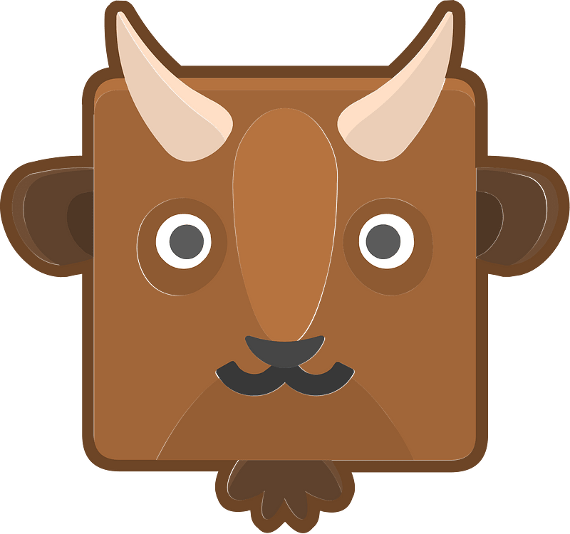 Square animal outlined face 8-26 goat