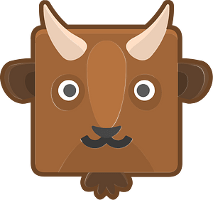 Square animal outlined face 8-26 goat