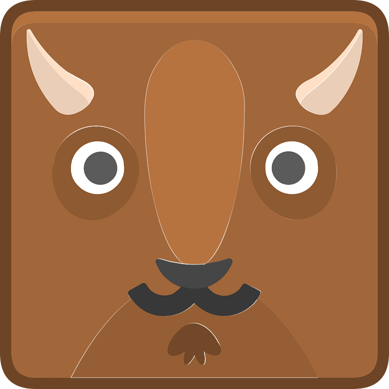 Square animal outlined face 6-26 goat