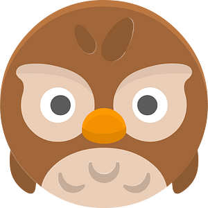 Round animal face 2-27 owl