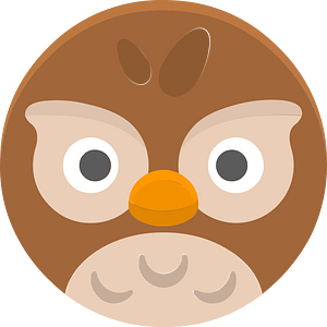 Round animal face 1-27 owl