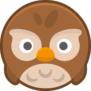 Round animal outlined face 4-27 owl