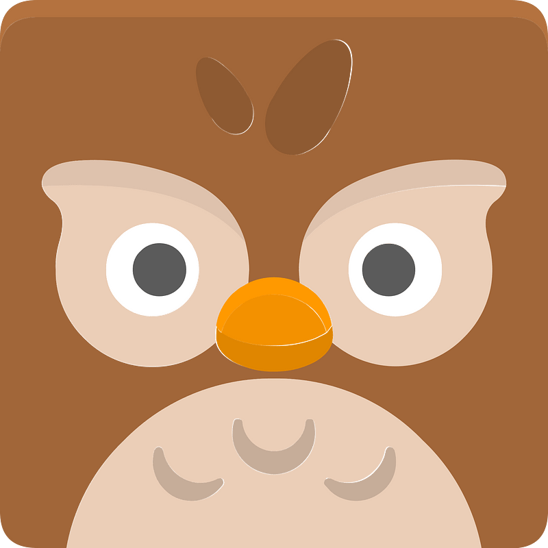 Square animal face 5-27 owl