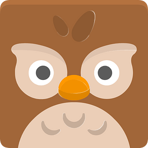 Square animal face 5-27 owl