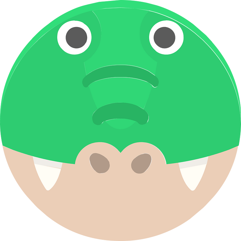 Round animal face 1-28 crocodile