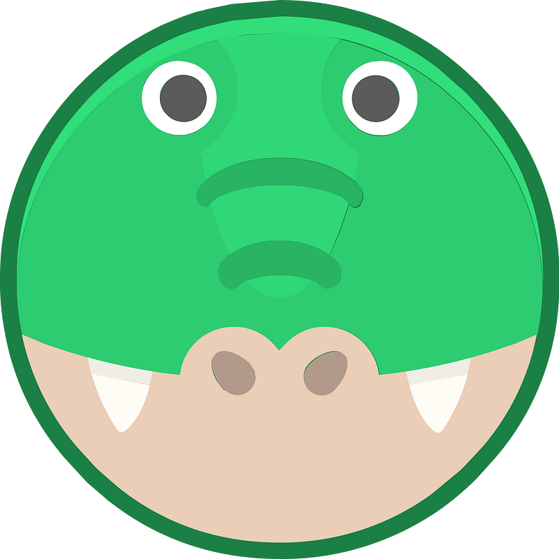 Round animal outlined face 3-28 crocodile