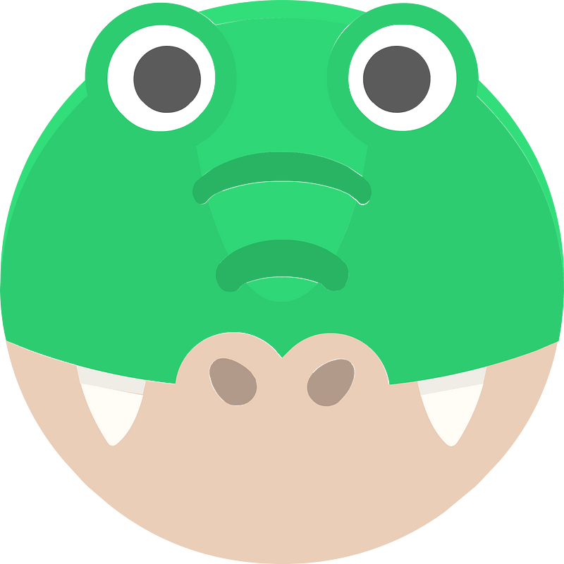 Round animal face 2-28 crocodile