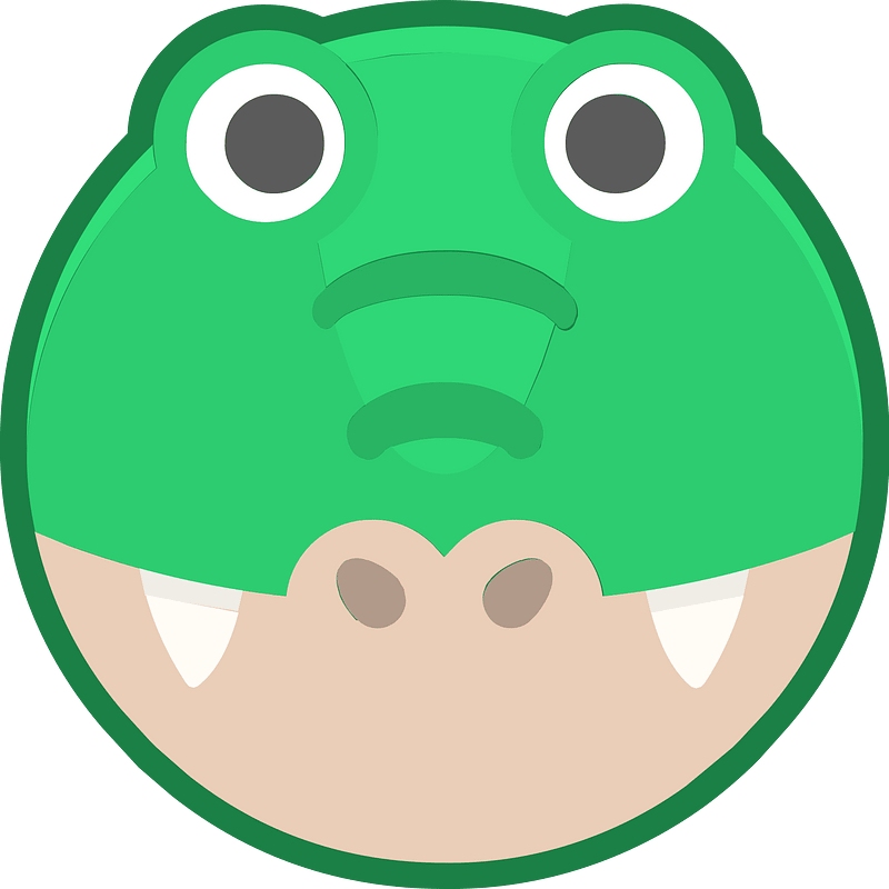 Round animal outlined face 4-28 crocodile