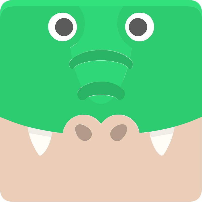 Square animal face 5-28 crocodile
