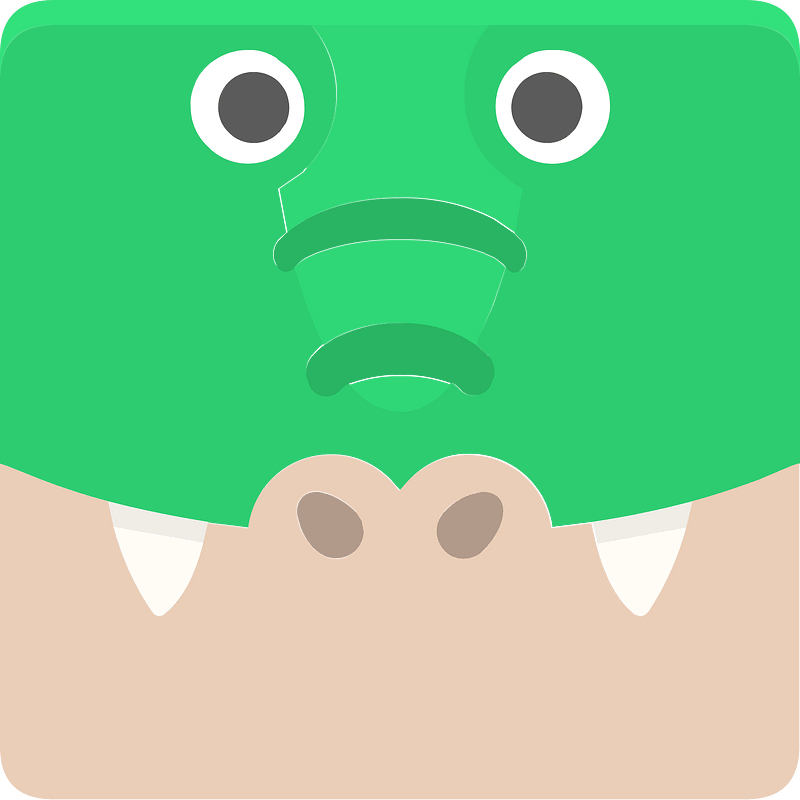 Square animal face 7-28 crocodile