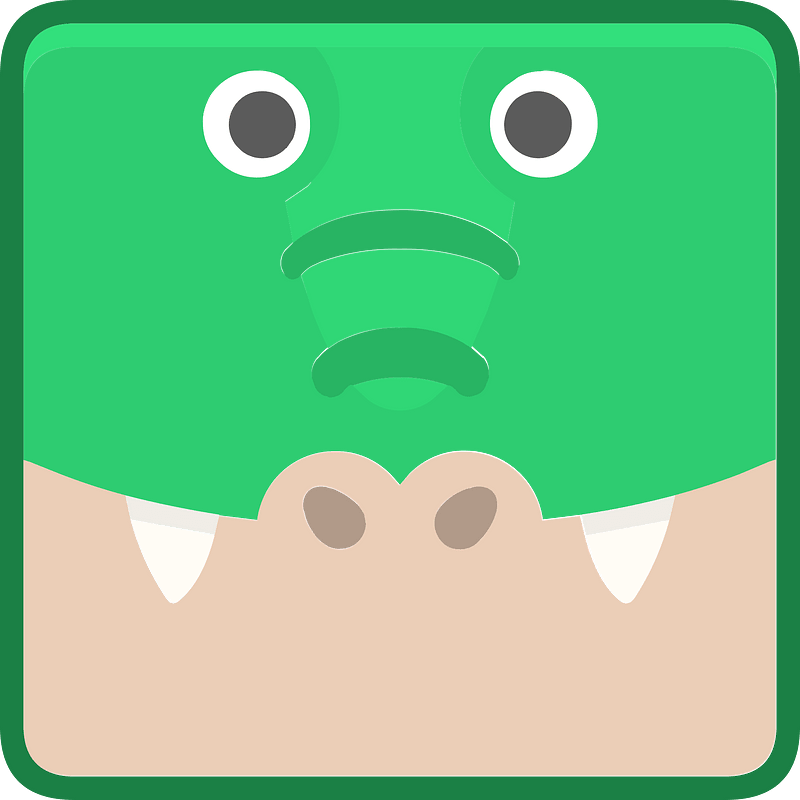 Square animal outlined face 8-28 crocodile