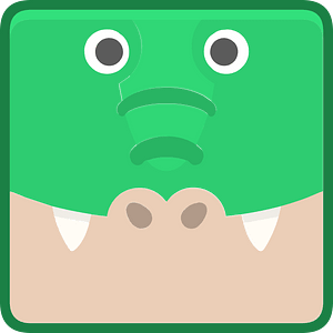 Square animal outlined face 6-28 crocodile