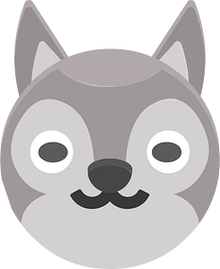 Round animal face 2-30 wolf