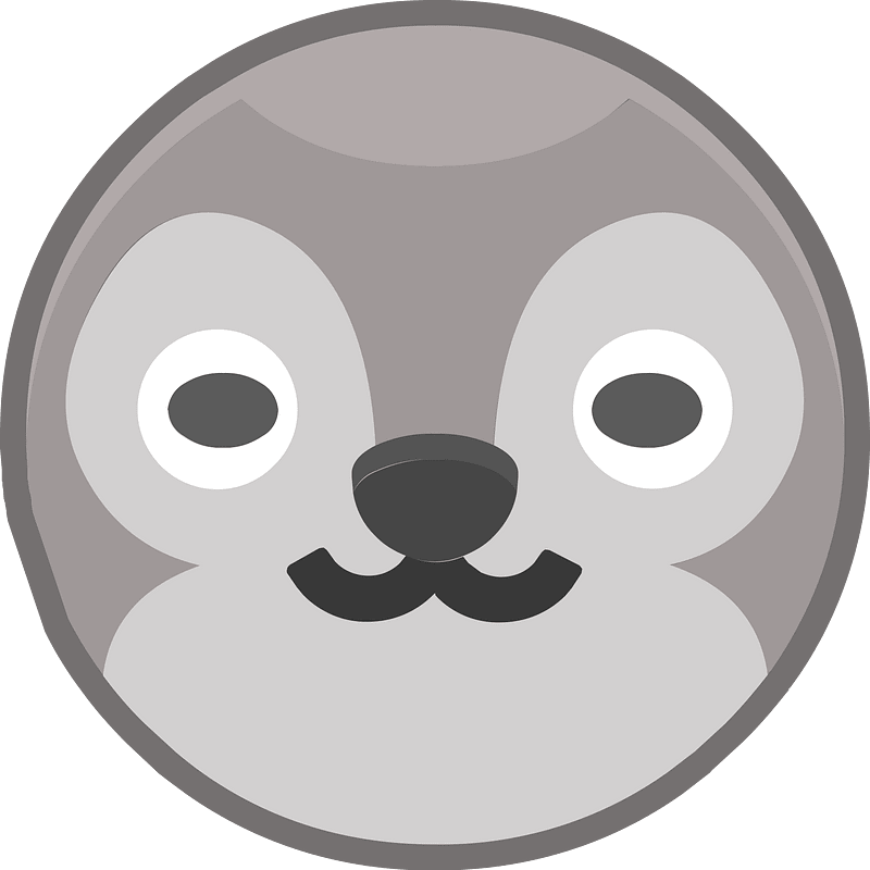 Round animal outlined face 3-30 wolf