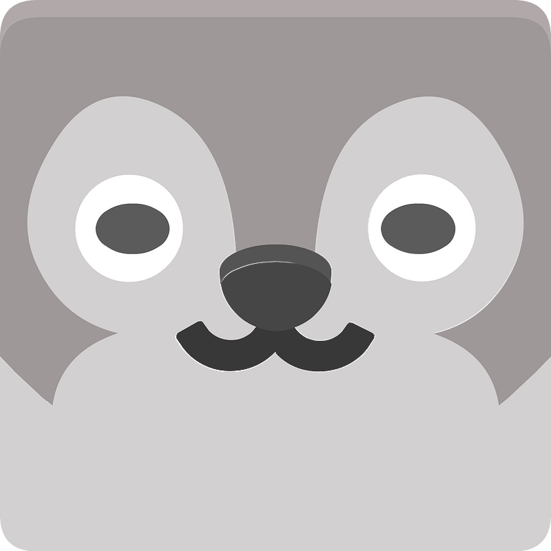Square animal face 5-30 wolf