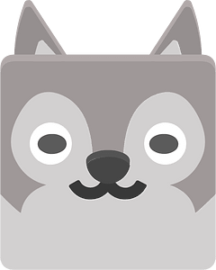 Square animal face 7-30 wolf