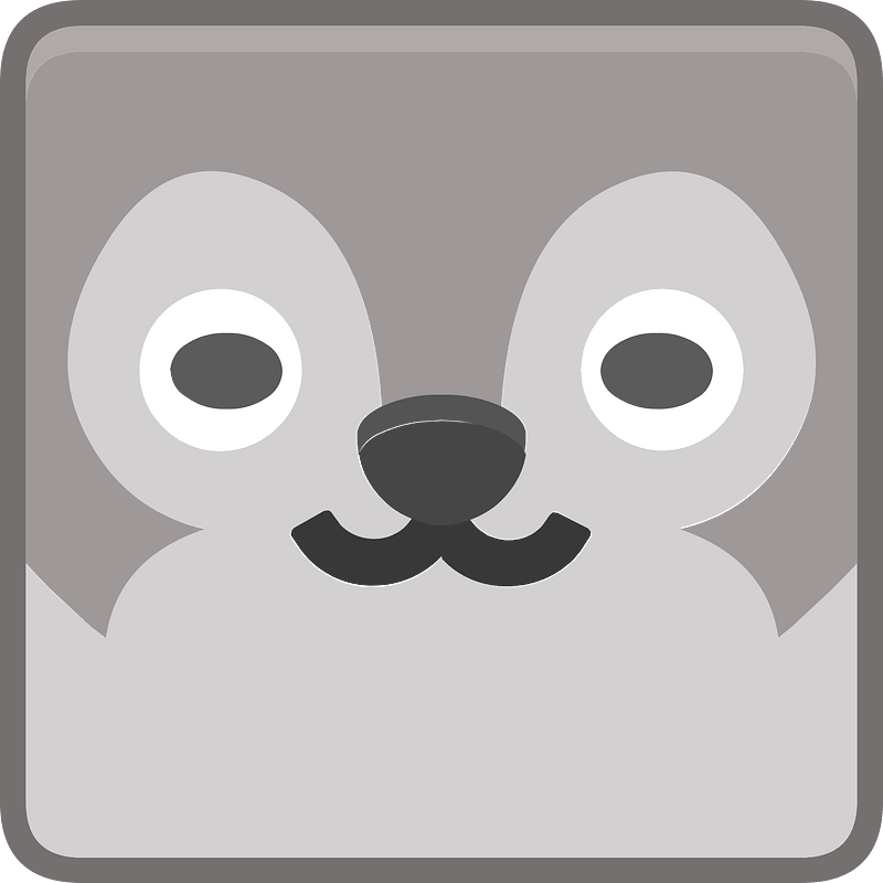 Square animal outlined face 6-29 wolf