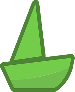 Green piece 50 boat