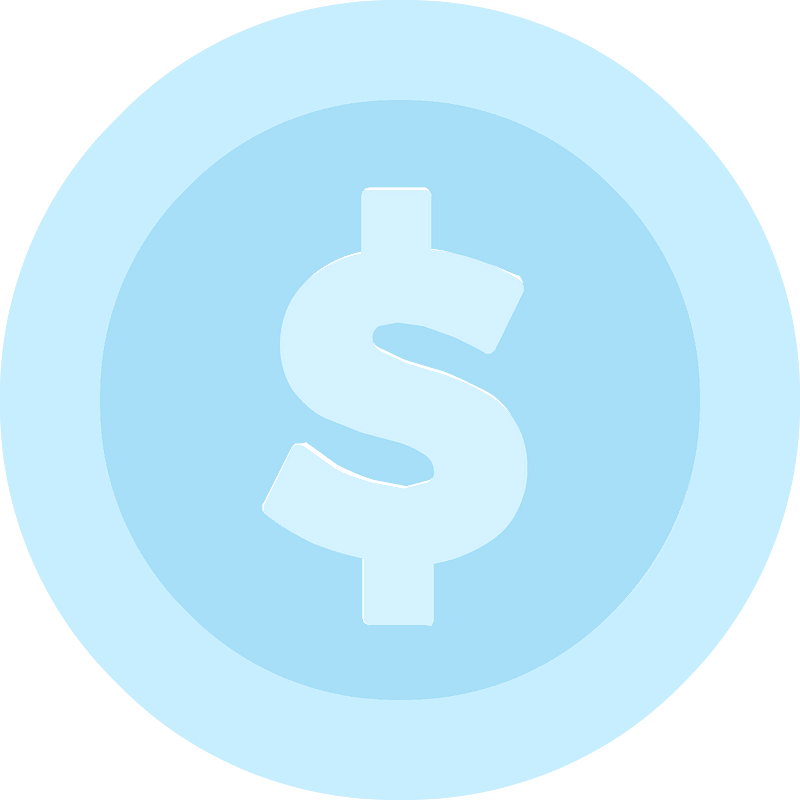 Blue dollar coin
