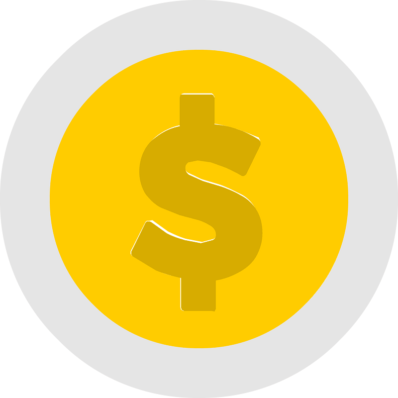 Yellow dollar coin