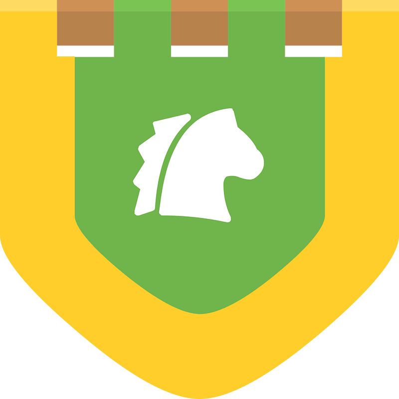Heraldic flag 02-04 green horse