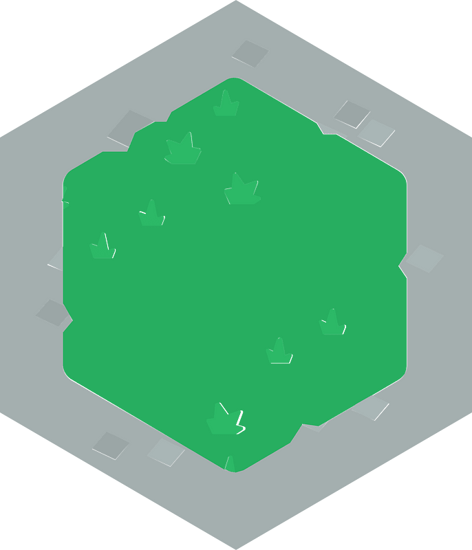 Hexagon grey land