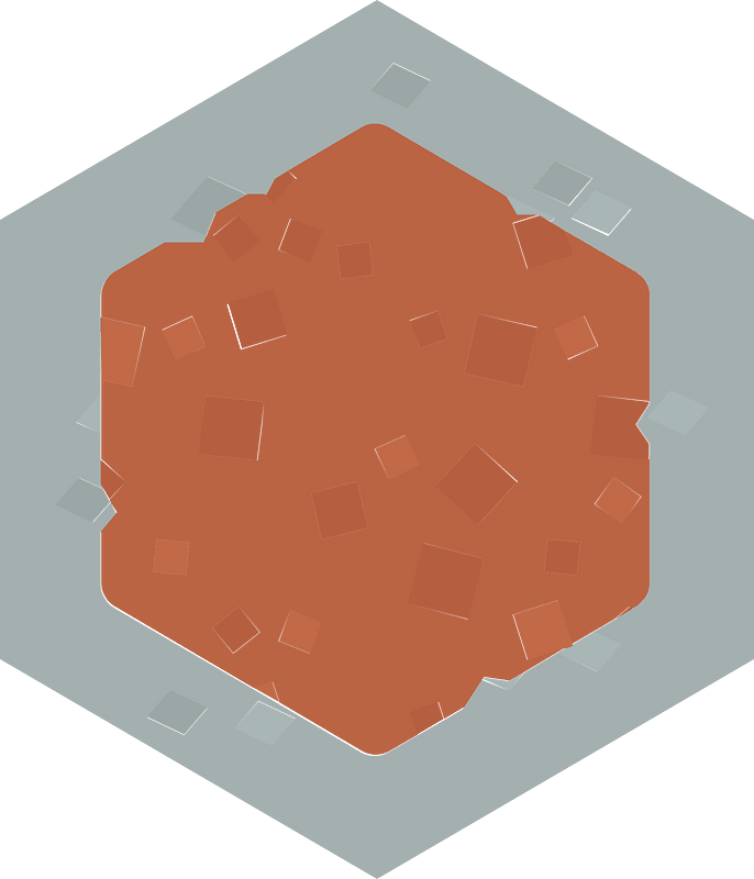 Hexagon grey land
