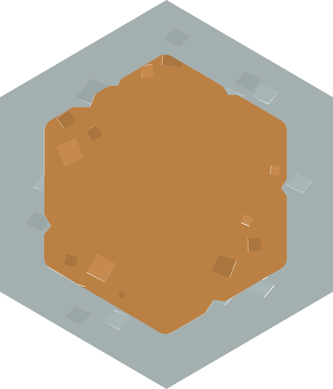 Hexagon grey land