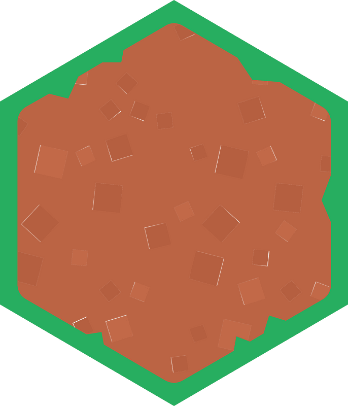 Hexagon red land