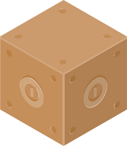 Brown isometric cube 29 switch on