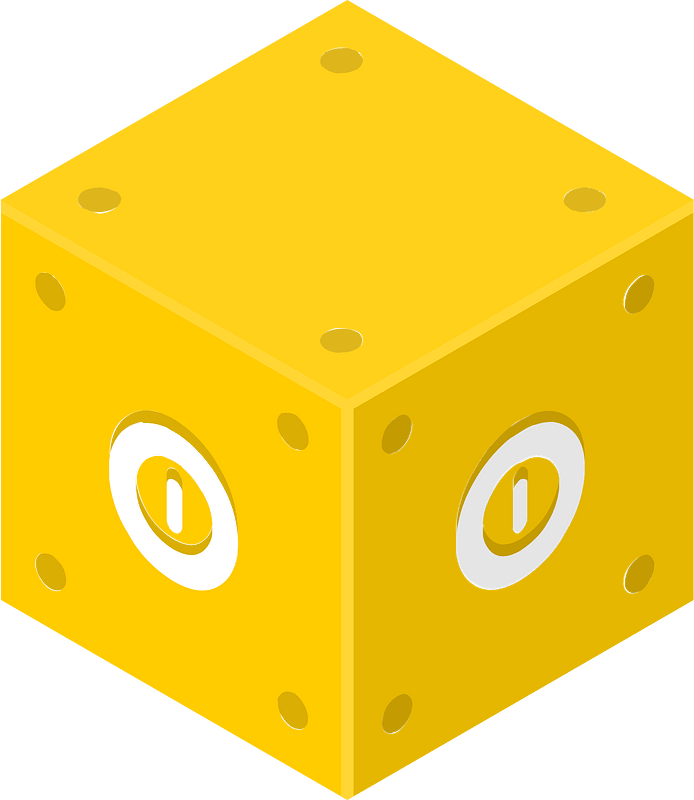 Yellow isometric cube 08 switch on