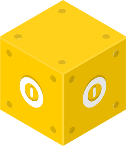 Yellow isometric cube 08 switch on