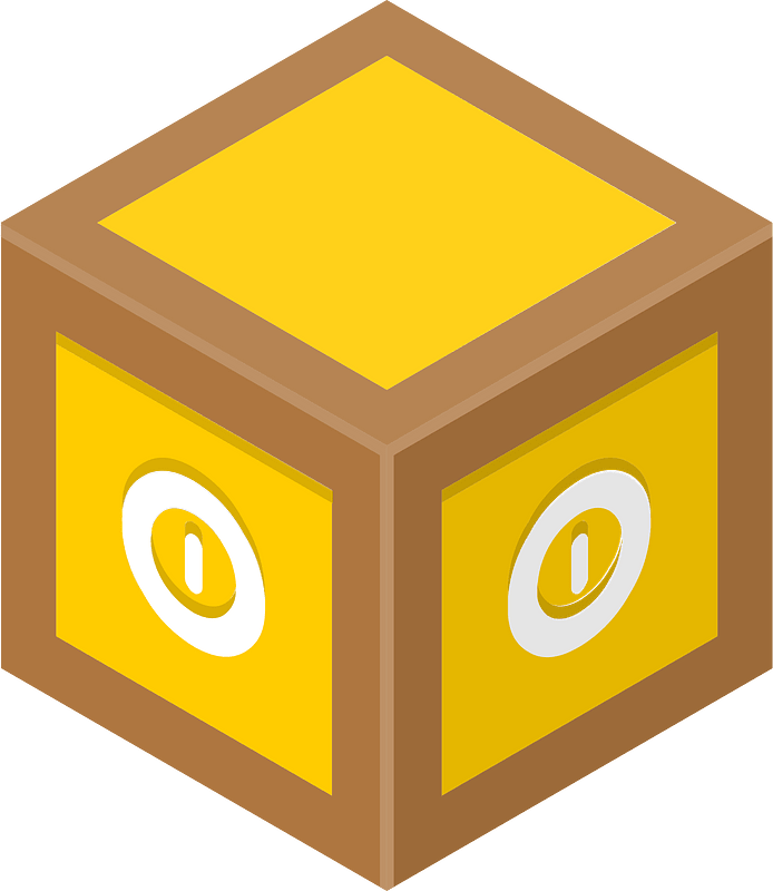 Yellow isometric cube 10 switch on