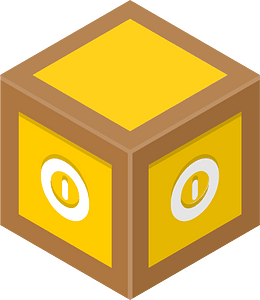 Yellow isometric cube 10 switch on