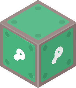 Green isometric cube 17 key