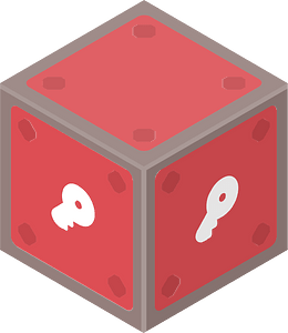 Red isometric cube 07 key