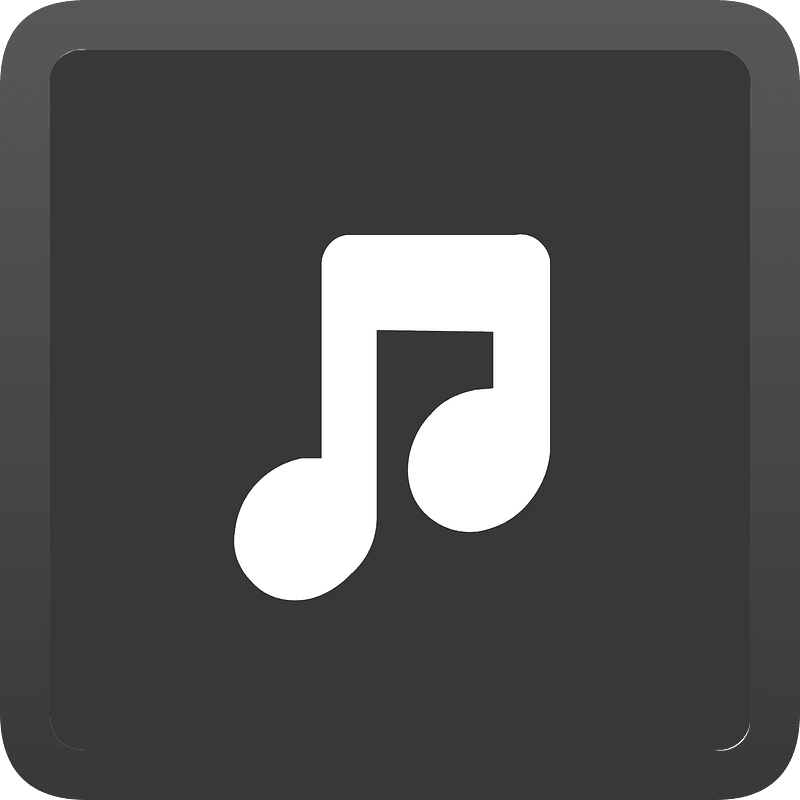 Square dark shade ui button 03-08 music