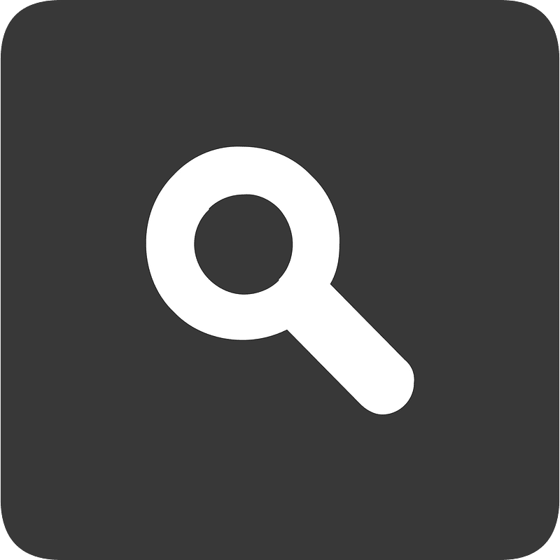 Square dark flat ui button 04-07 search