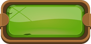Flat dark green blank button