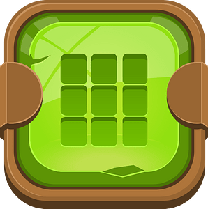 Rounded green apps menu button
