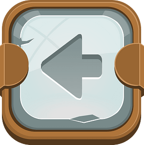 Rounded grey arrow button left