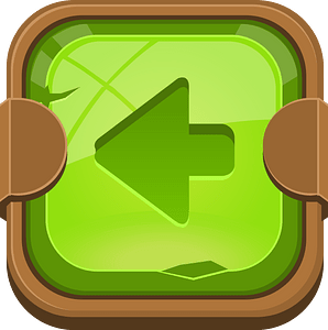 Rounded green arrow button left